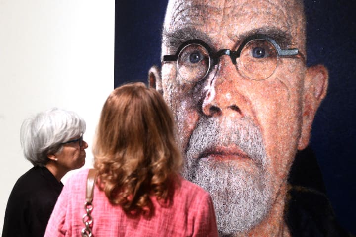 Portrait from Chuck Close's "Mosaics" Exhibition.
