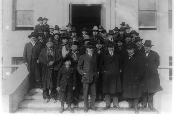 Osage delegates visit Washington, D.C. to negotiate mineral rights in the early 20th century